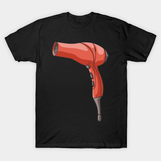 Hair Dryer Hair Salon Hair Dresser T-Shirt by fromherotozero